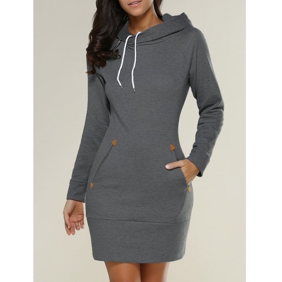 T&J Designs Dresses & Skirts - Long Sleeve Hoodie Dress (S)